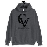 College View Co. Dark Heather / S CV Hoodie (blk print)