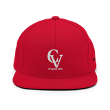 College View Co. Hats Red CV Snapback (Green Undervisor)