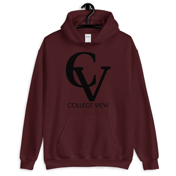 College View Co. Maroon / S CV Hoodie (blk print)