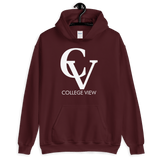 College View Co. Maroon / S CV Hoodie (wht print)