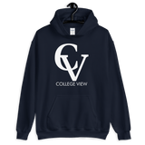 College View Co. Navy / S CV Hoodie (wht print)