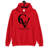 College View Co. Red / S CV Hoodie (blk print)